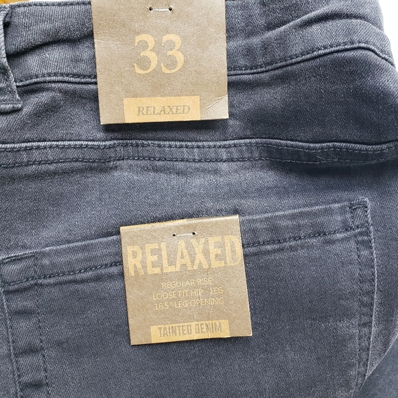 New Tainted Denim Men's Relaxed Fit Black Jeans Size 33 - Picture 8 of 13